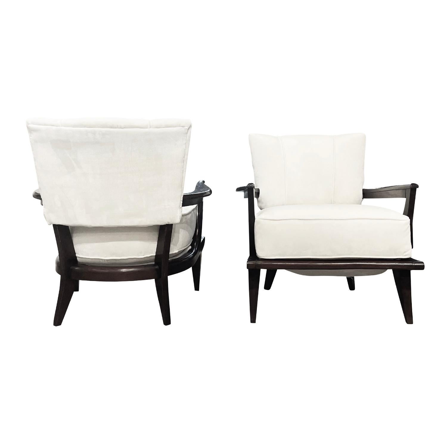 20th Century French Pair of Beech Armchairs by Etienne-Henri Martin & Steiner For Sale 1