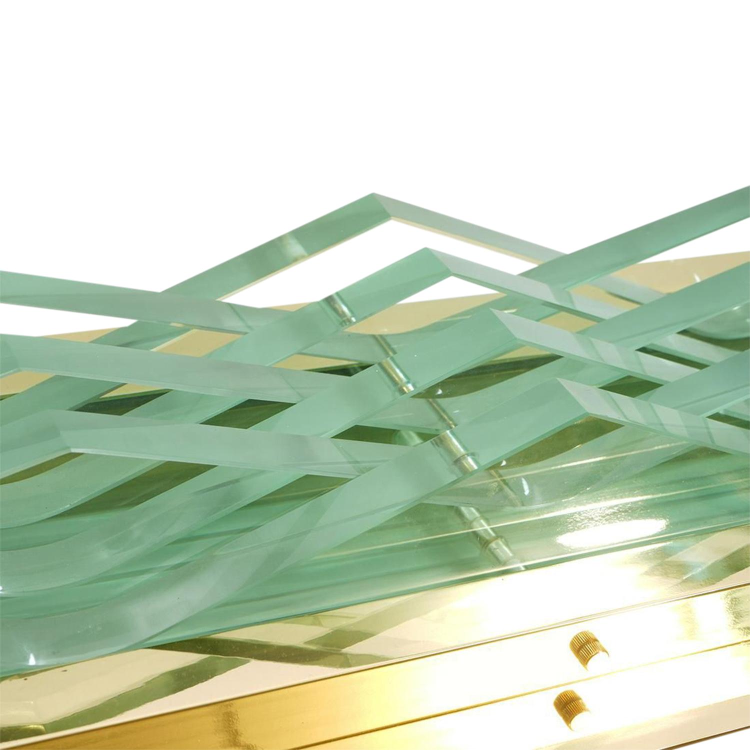 20. Jahrhundert Französisch Paar abgeschrägten Murano-Glas Wandleuchter von Max Ingrand im Angebot 3