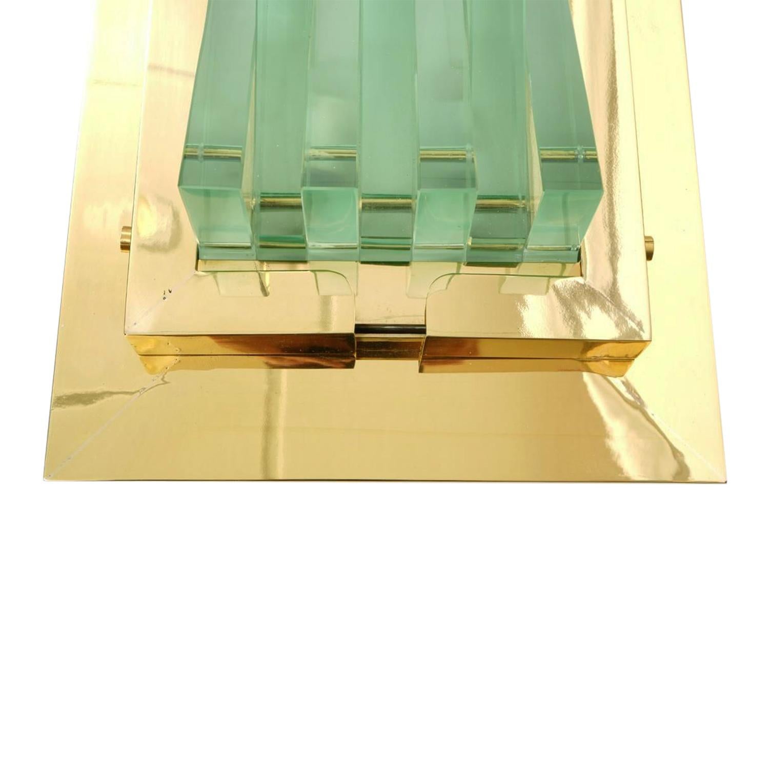 20. Jahrhundert Französisch Paar abgeschrägten Murano-Glas Wandleuchter von Max Ingrand im Angebot 6