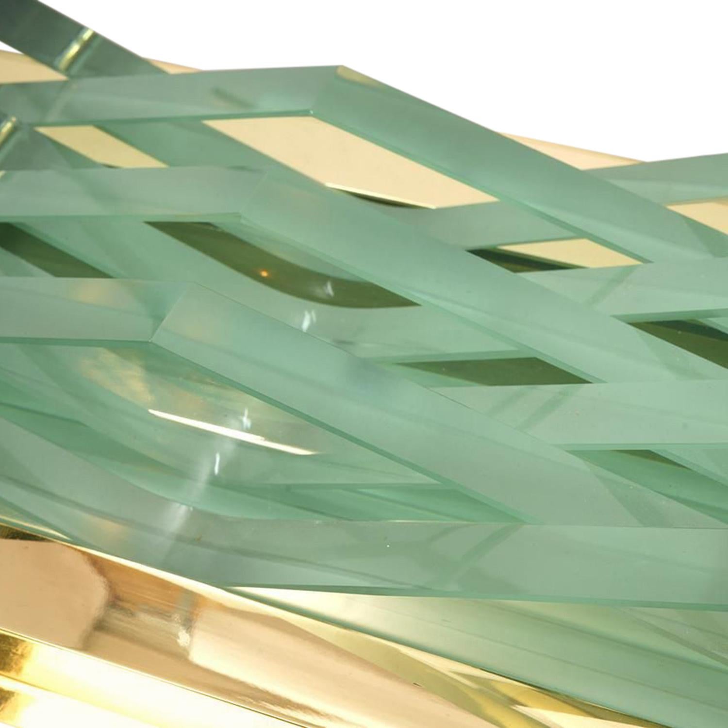 20. Jahrhundert Französisch Paar abgeschrägten Murano-Glas Wandleuchter von Max Ingrand im Angebot 2