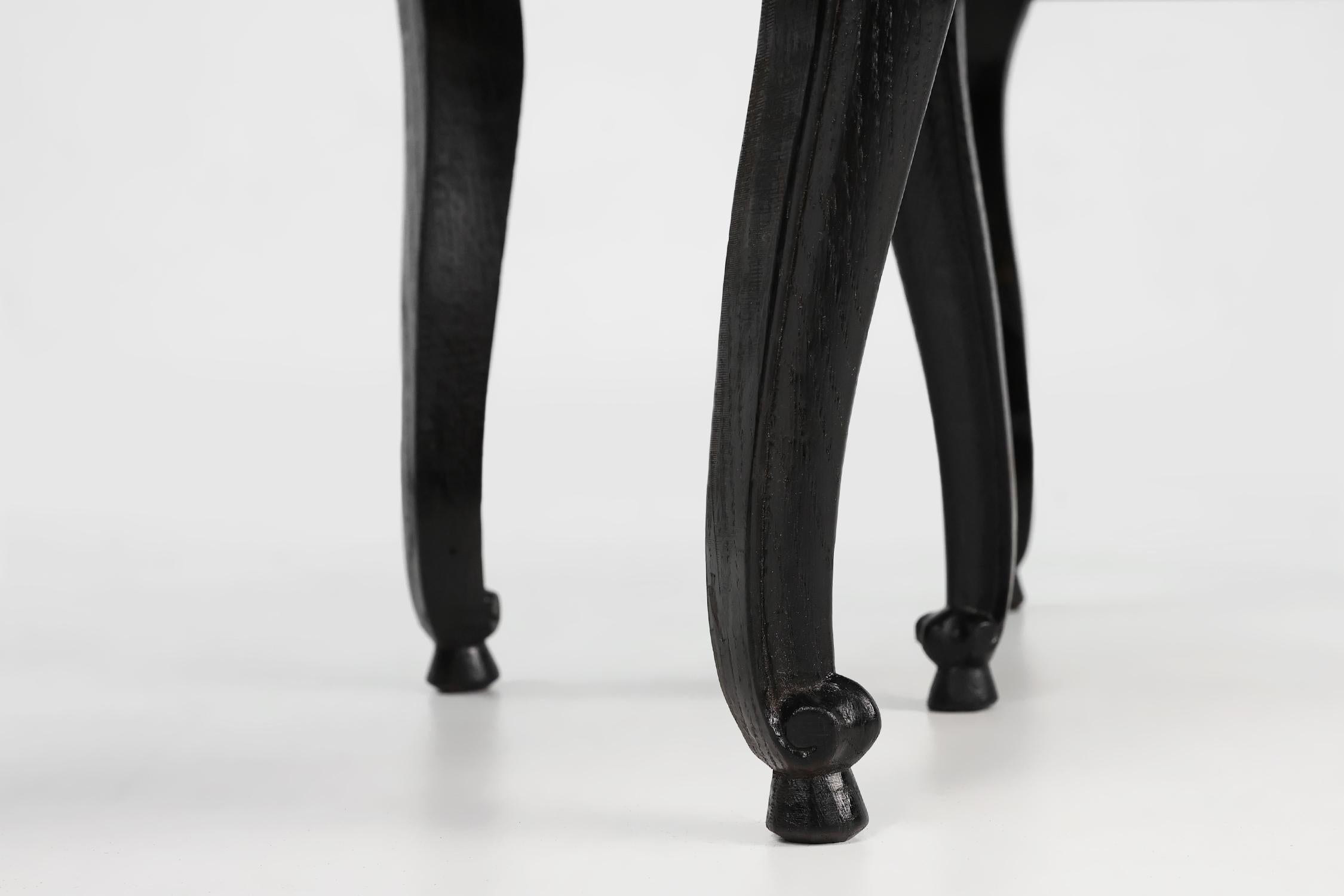 20th Century French pair of black nightstands in Louis XV style 2