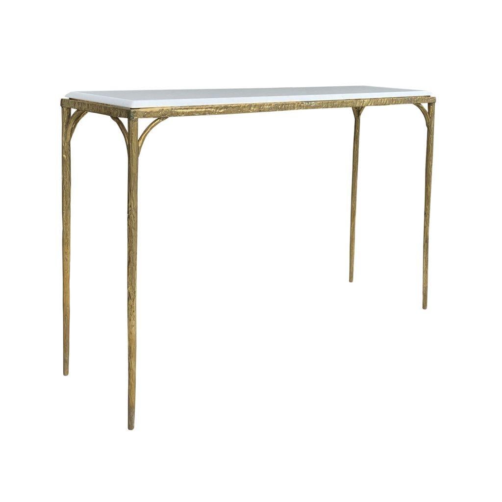 Hand-Crafted 20th Century French Pair of Bronze Console Tables in the Style of Maison Baguès