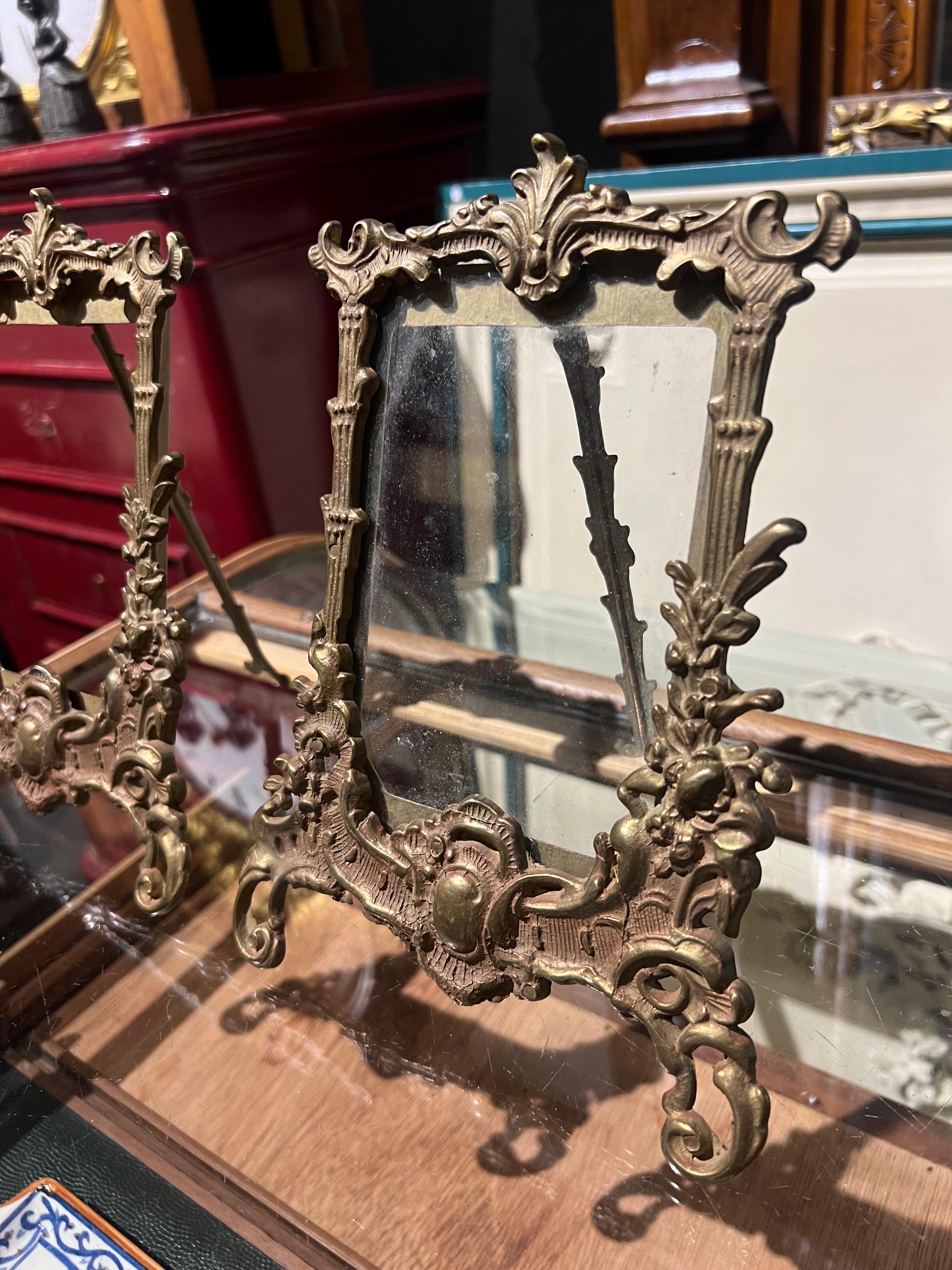 20th Century French Pair of Bronze Hand Made Picture Frames In Good Condition For Sale In Sofia, BG