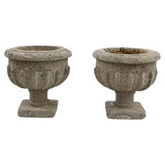 20th Century French Pair of Concrete Planters