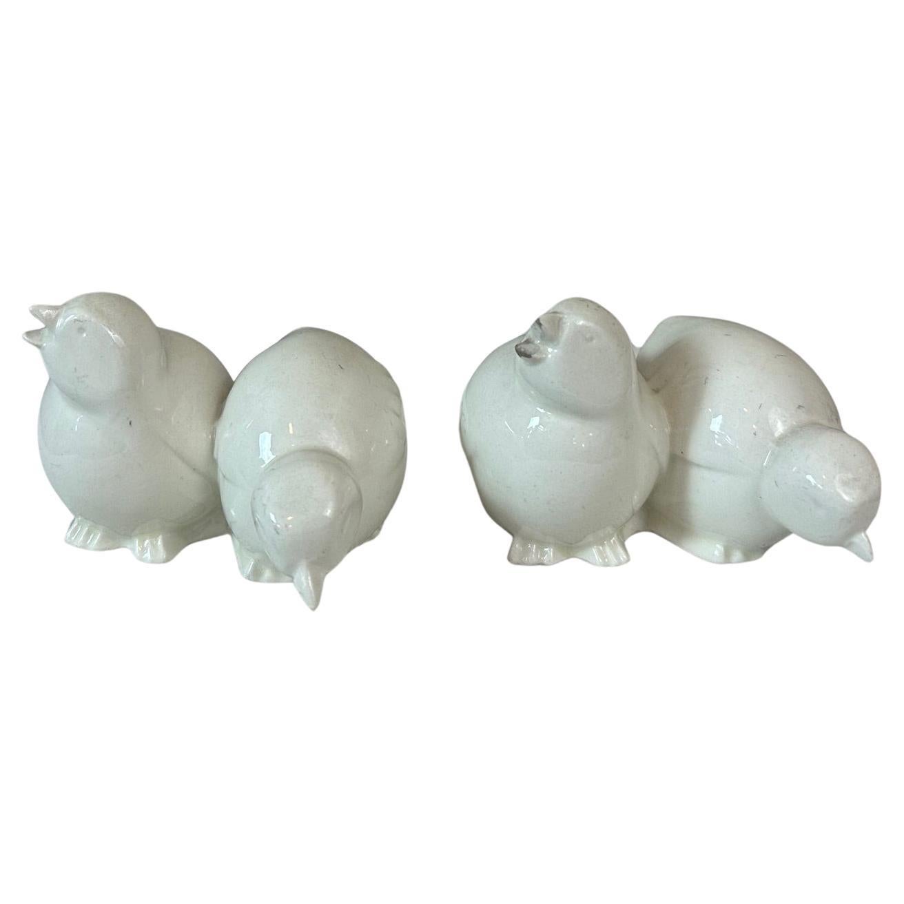 20th century French Pair of Earthenware Chicks, 1930s