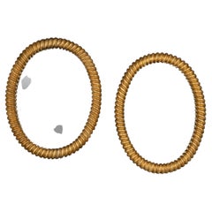 20th Century French Pair Of Gilt Rope Twist Design Mirrors, c.1920