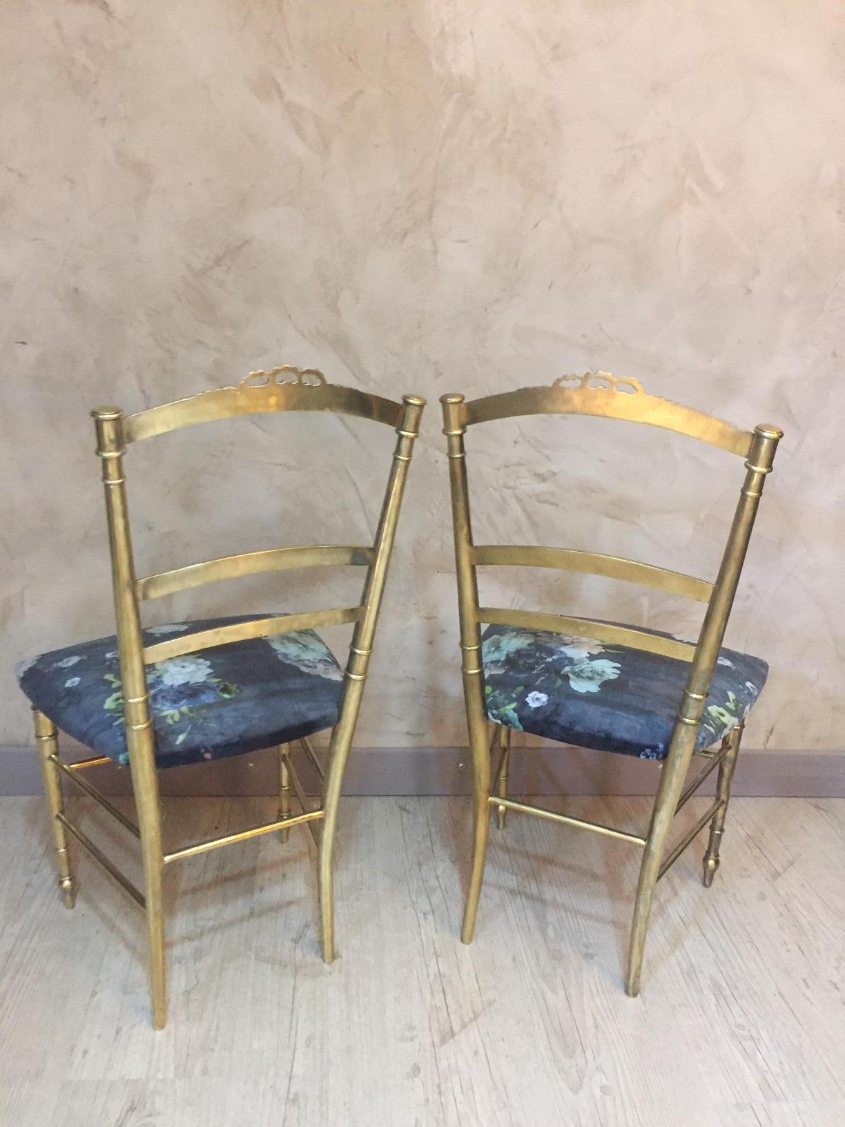 20th Century, French Pair of Louis XVI Style Gilted Bronze Chairs, 1930s 8