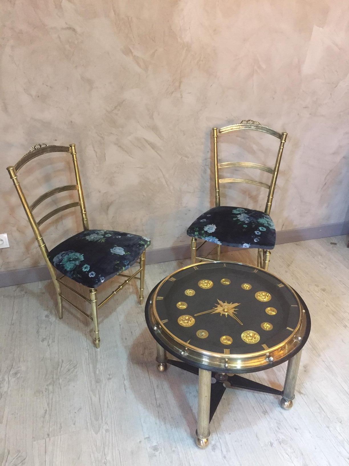 20th Century, French Pair of Louis XVI Style Gilted Bronze Chairs, 1930s 9