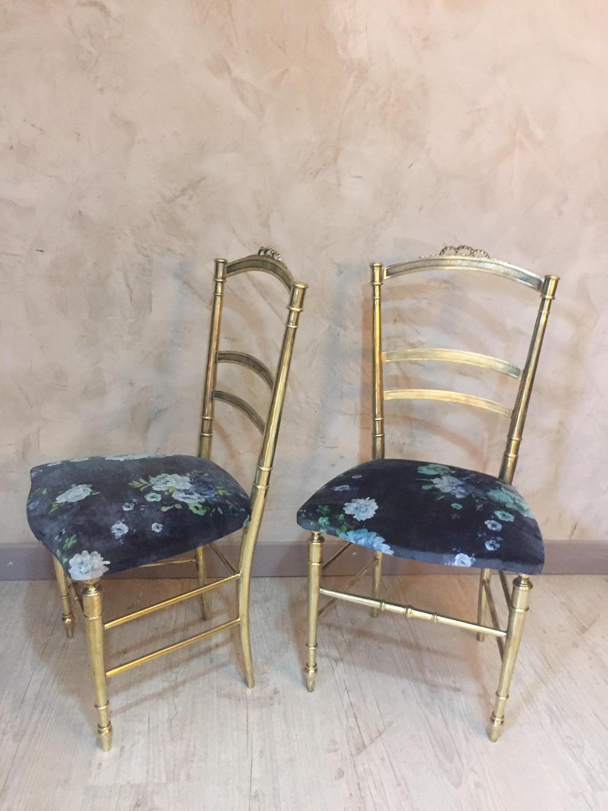 20th Century, French Pair of Louis XVI Style Gilted Bronze Chairs, 1930s 1