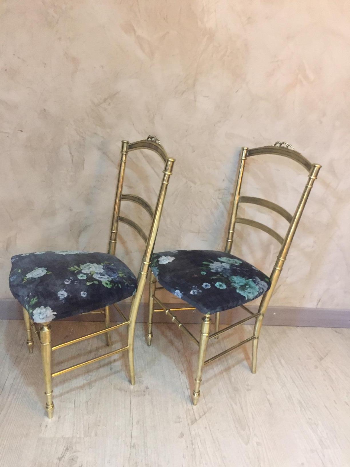 20th Century, French Pair of Louis XVI Style Gilted Bronze Chairs, 1930s 2