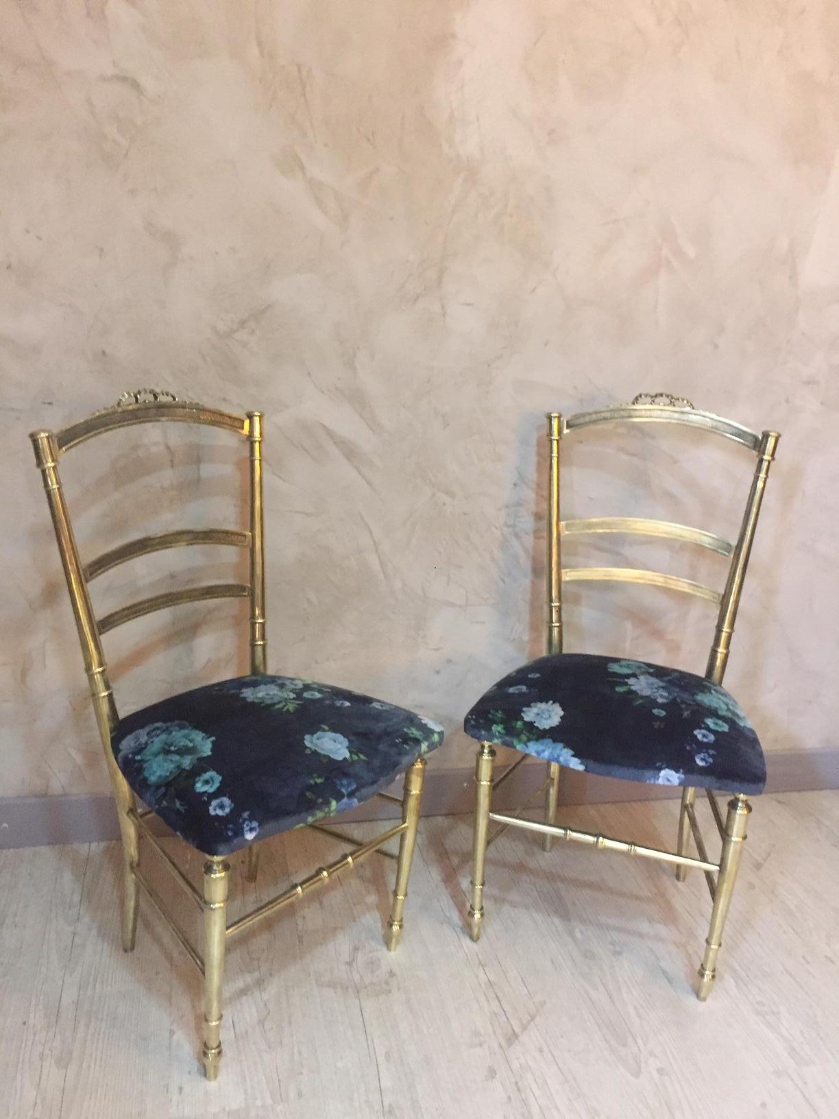 20th Century, French Pair of Louis XVI Style Gilted Bronze Chairs, 1930s 3