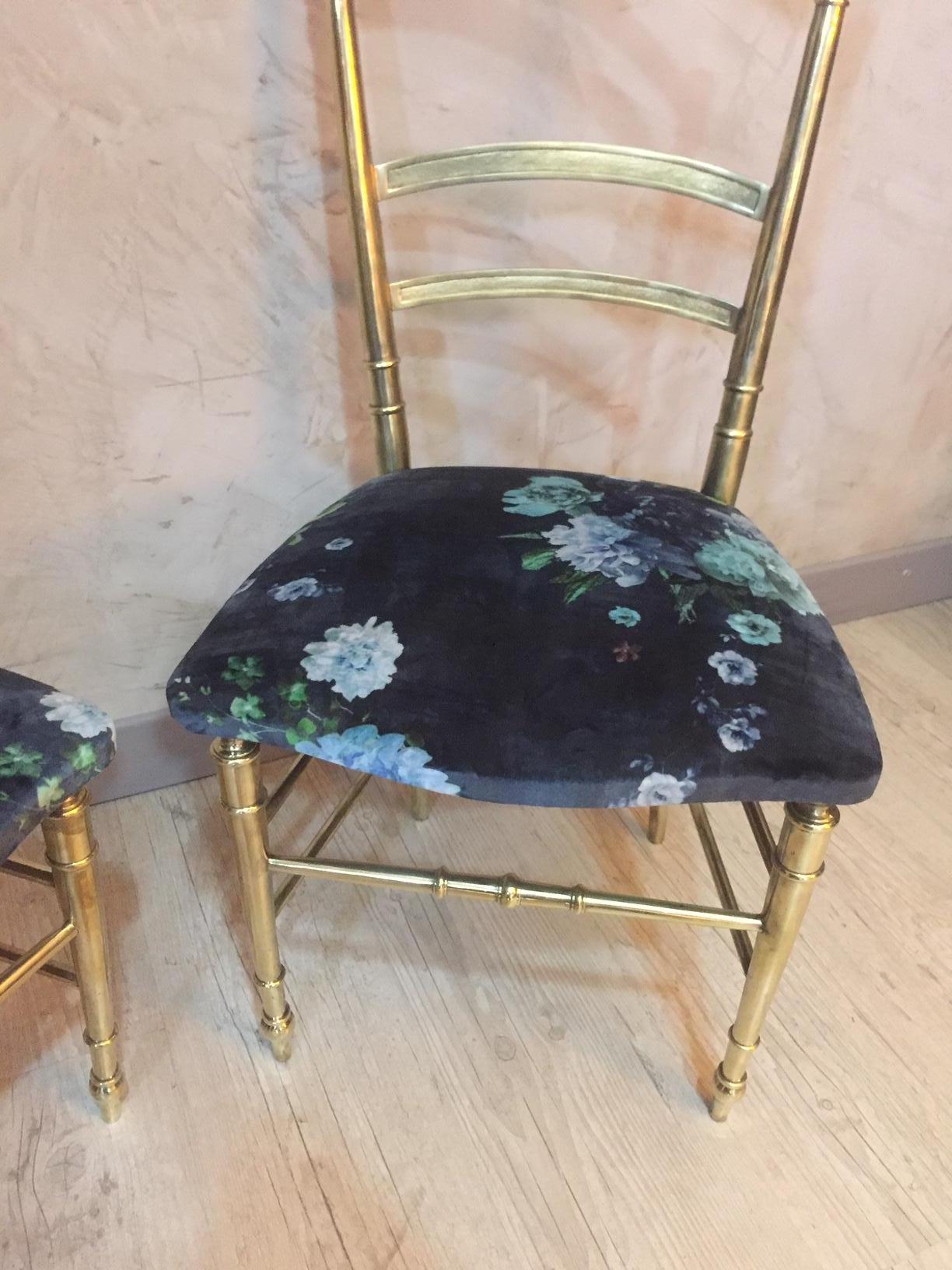 20th Century, French Pair of Louis XVI Style Gilted Bronze Chairs, 1930s 5