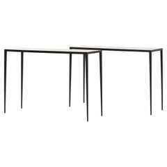 20th Century French Pair of Metal Console Tables Attributed to Jean-Michel Frank