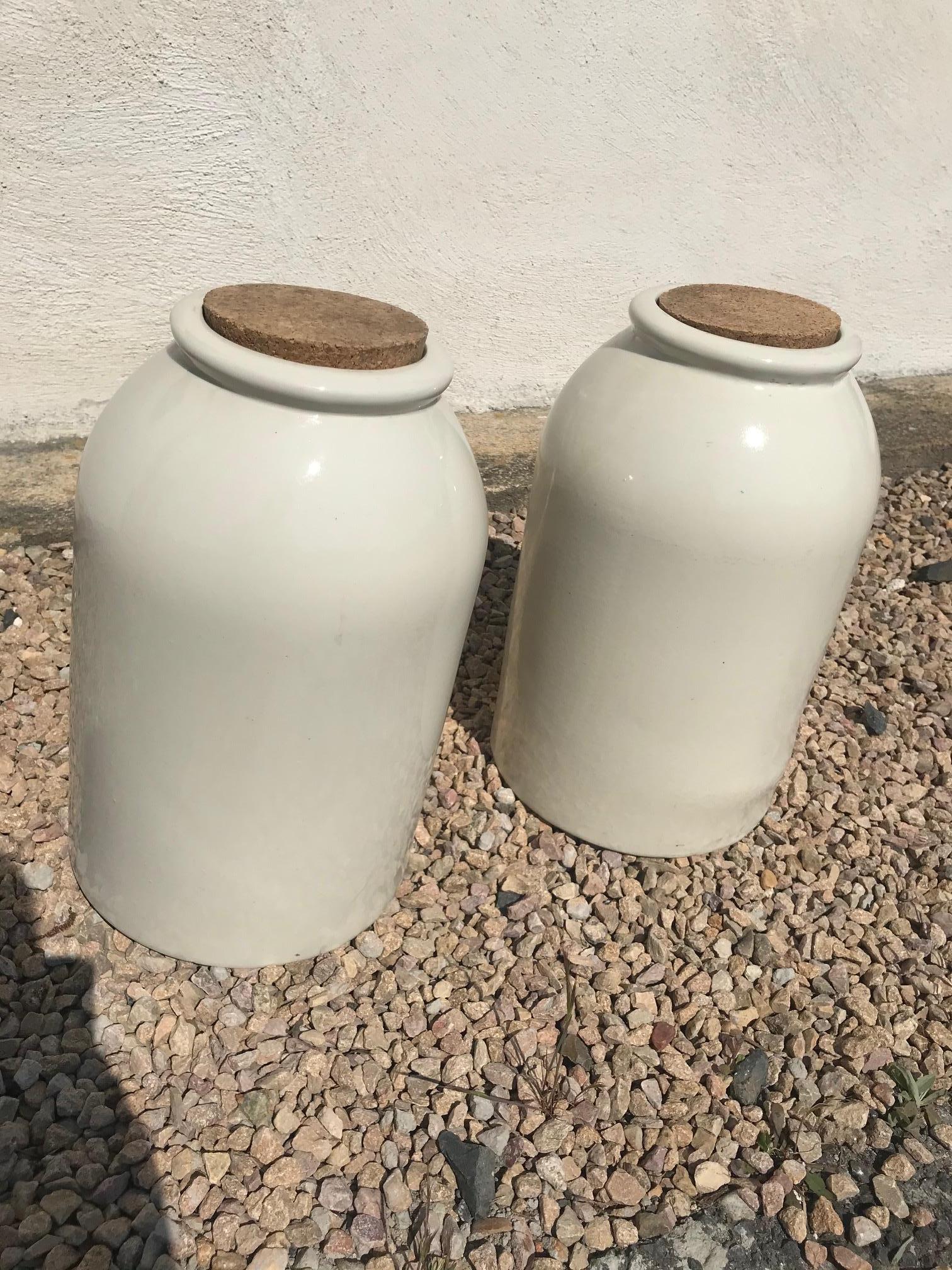 European 20th Century French Pair of Sandstone Salting Container, 1920s