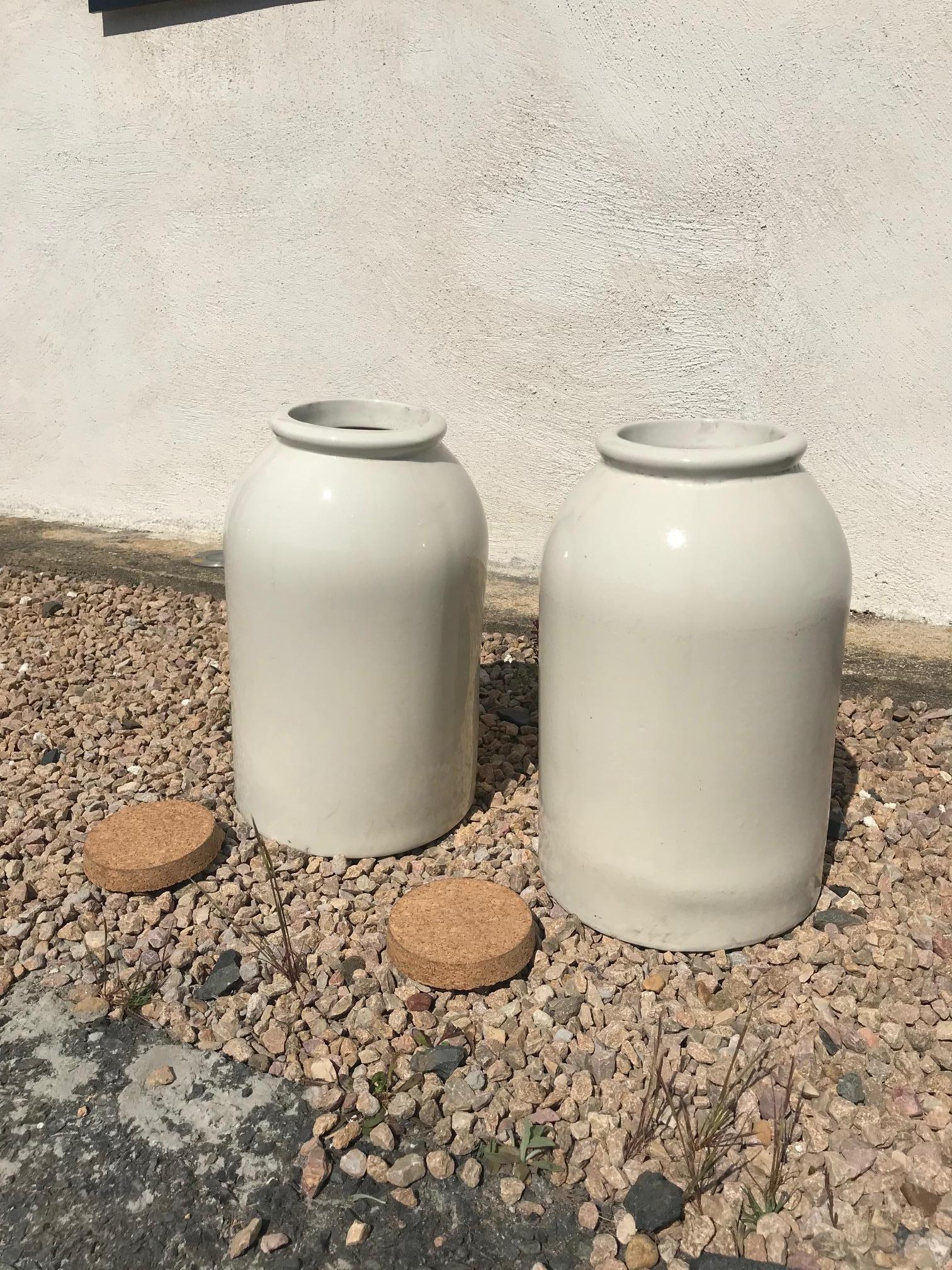 Early 20th Century 20th Century French Pair of Sandstone Salting Container, 1920s