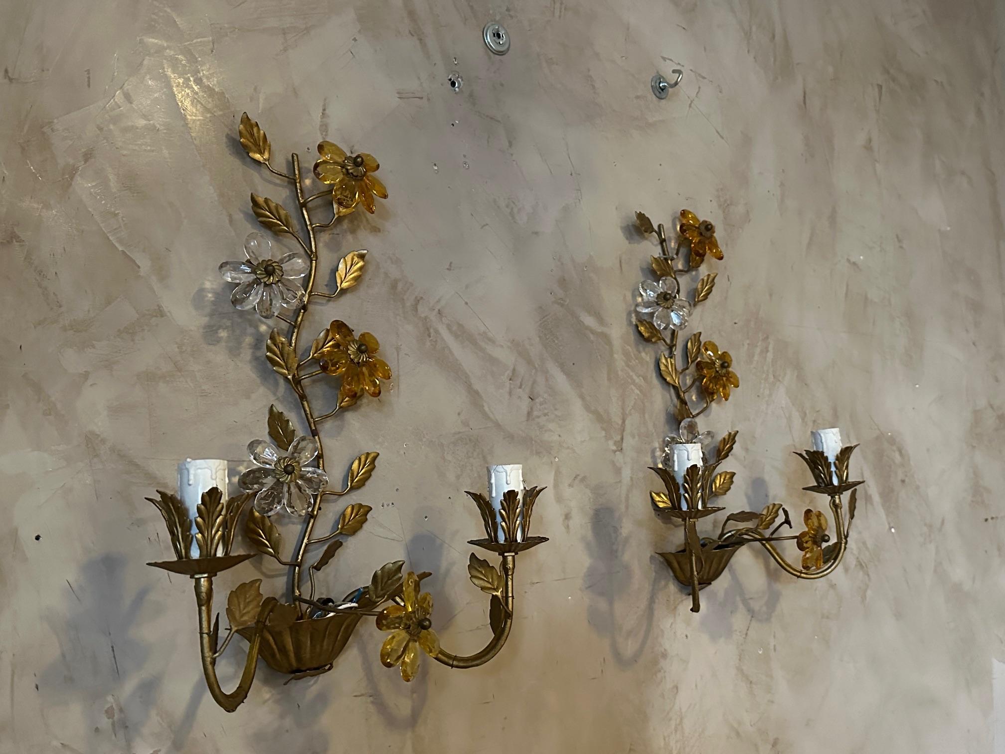 20th century French Pair of Sconces in style of Maison Bagues In Good Condition For Sale In LEGNY, FR
