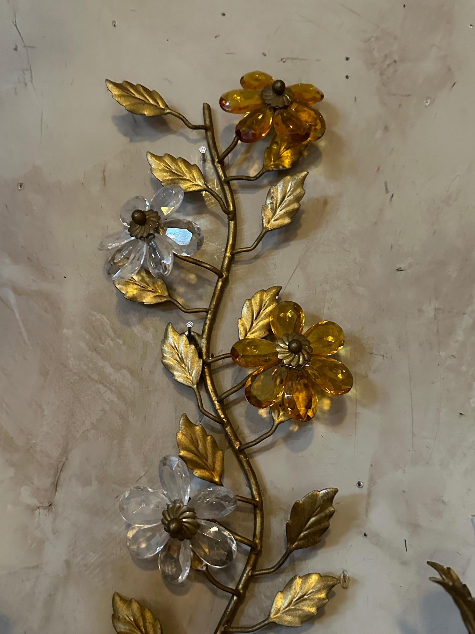 20th century French Pair of Sconces in style of Maison Bagues For Sale 4