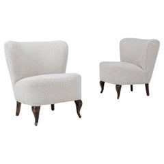Vintage 20th Century French Pair Of Upholstered Chairs