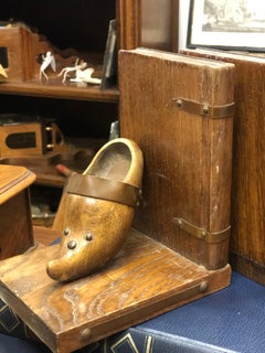 20th Century French Pair of Wooden Bookstands in Clogs Shape