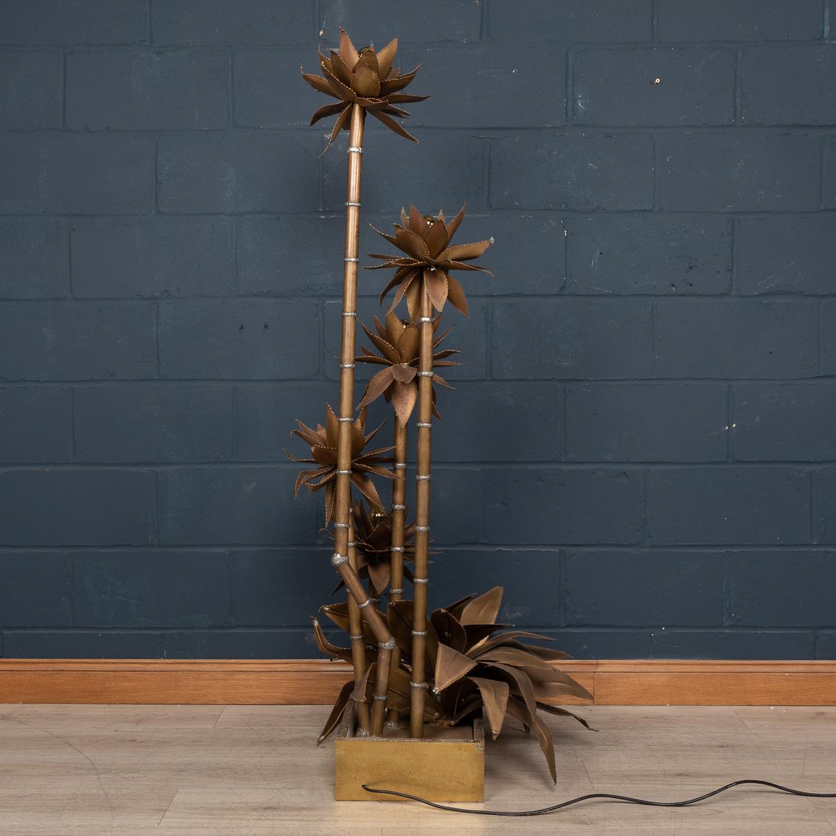 Brass 20th Century French Palm Floor Lamp by Maison Jansen, C.1970 For Sale