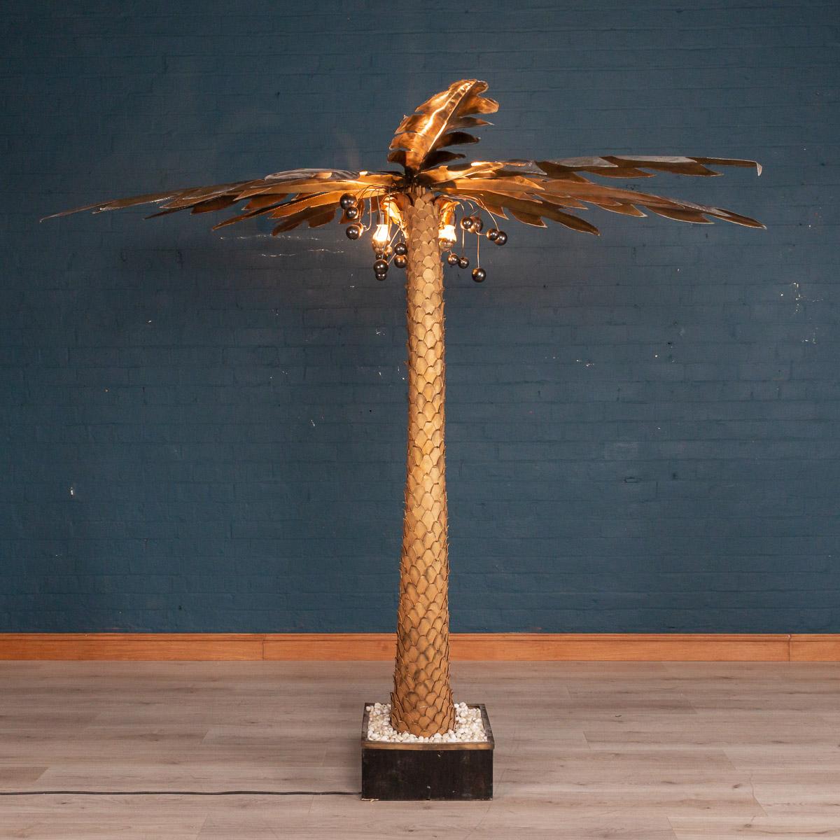 20th Century French Palm Tree Floor Lamp by Maison Jansen, circa 1970 In Fair Condition In Royal Tunbridge Wells, Kent