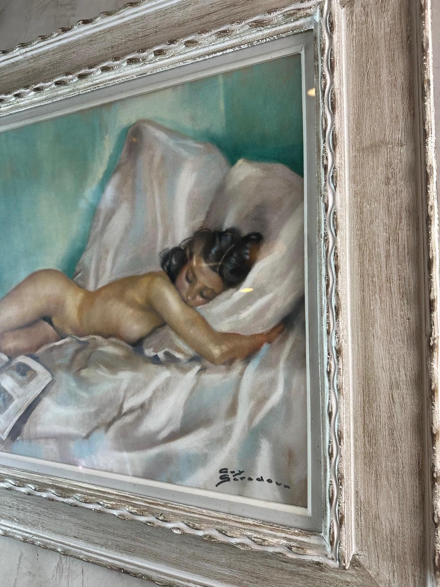 Paper 20th century French Pastel Painting by Guy Seradour, 1950s For Sale