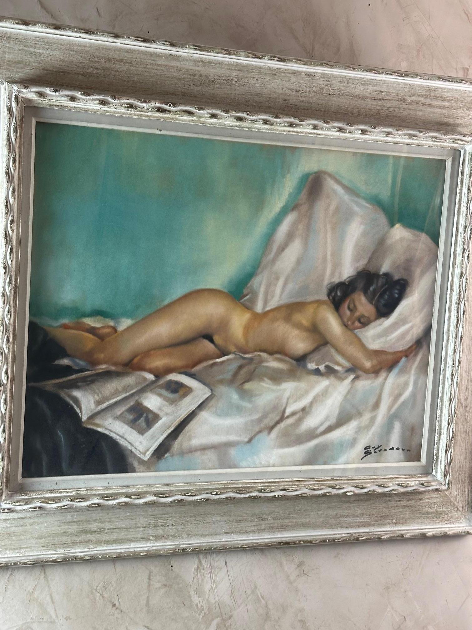 20th century French Pastel Painting by Guy Seradour, 1950s For Sale 3