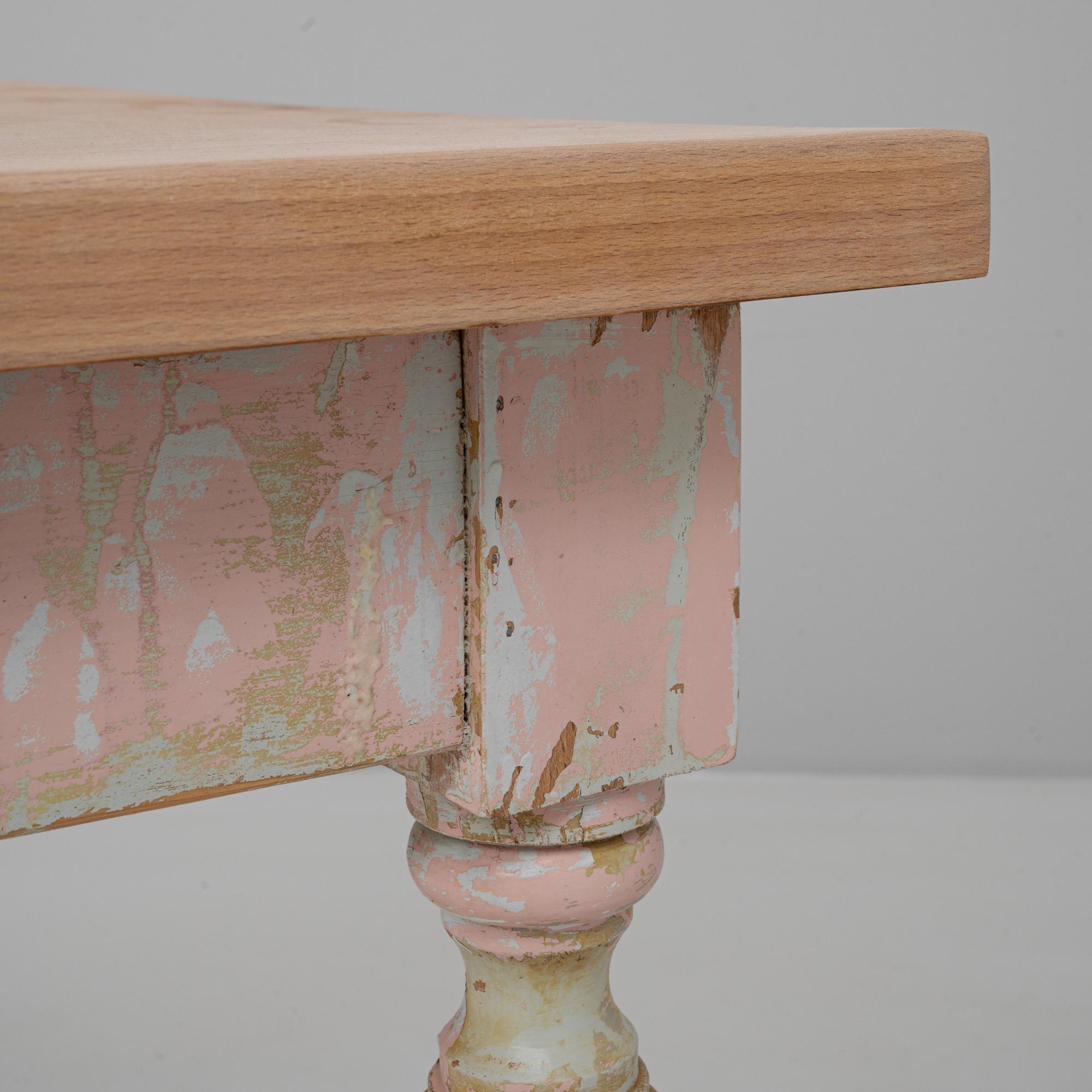20th Century French Patinated Wooden Side Table For Sale 5