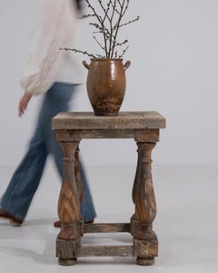 20th Century French Pedestal Table with Turned Wood Legs