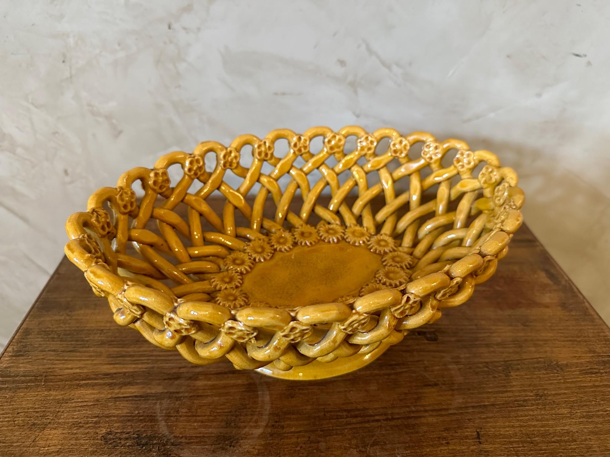 Mid-20th Century 20th century French Pichon Ceramic Fruit Bowl, 1950s For Sale