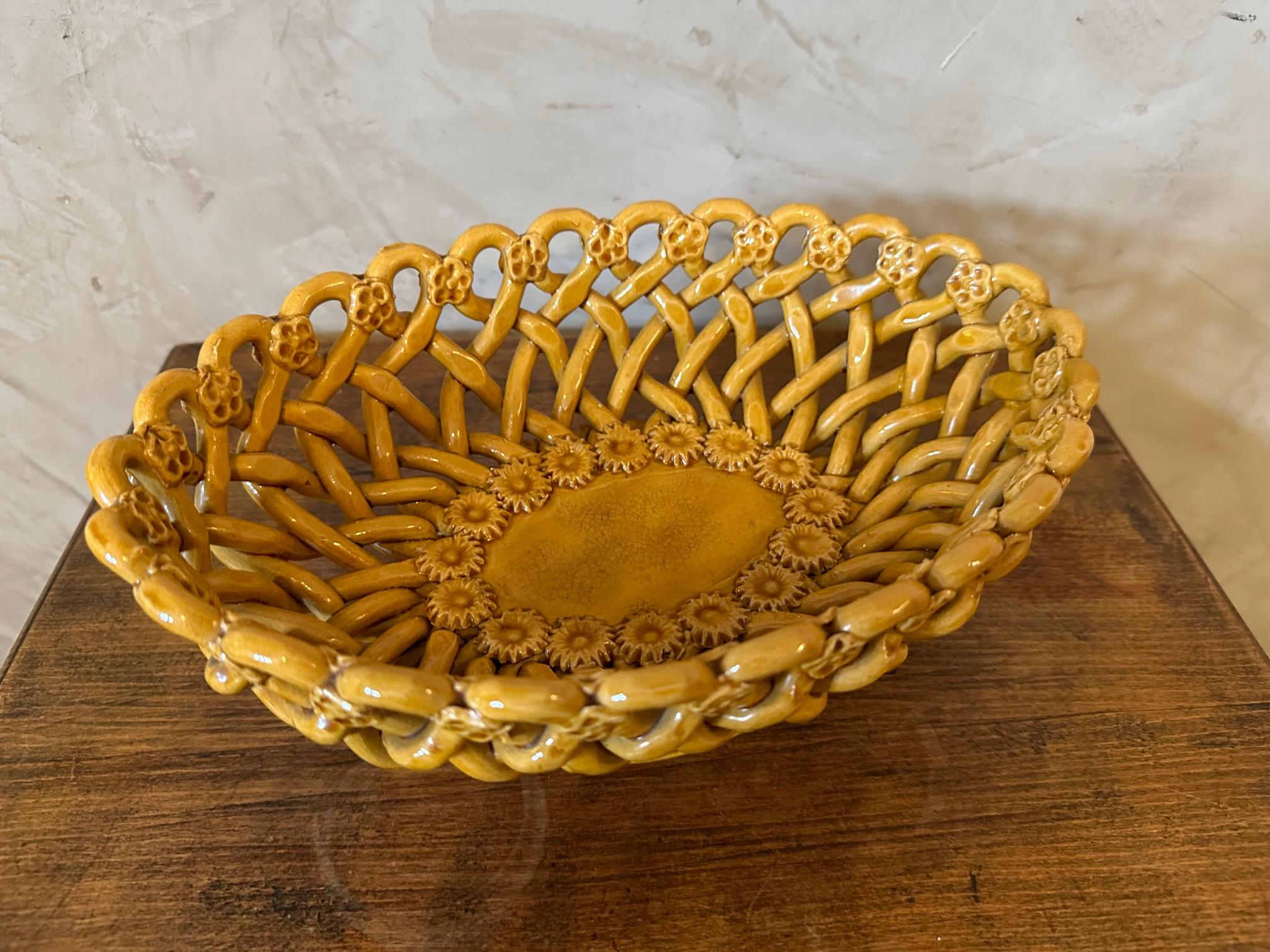 20th century French Pichon Ceramic Fruit Bowl, 1950s For Sale 1