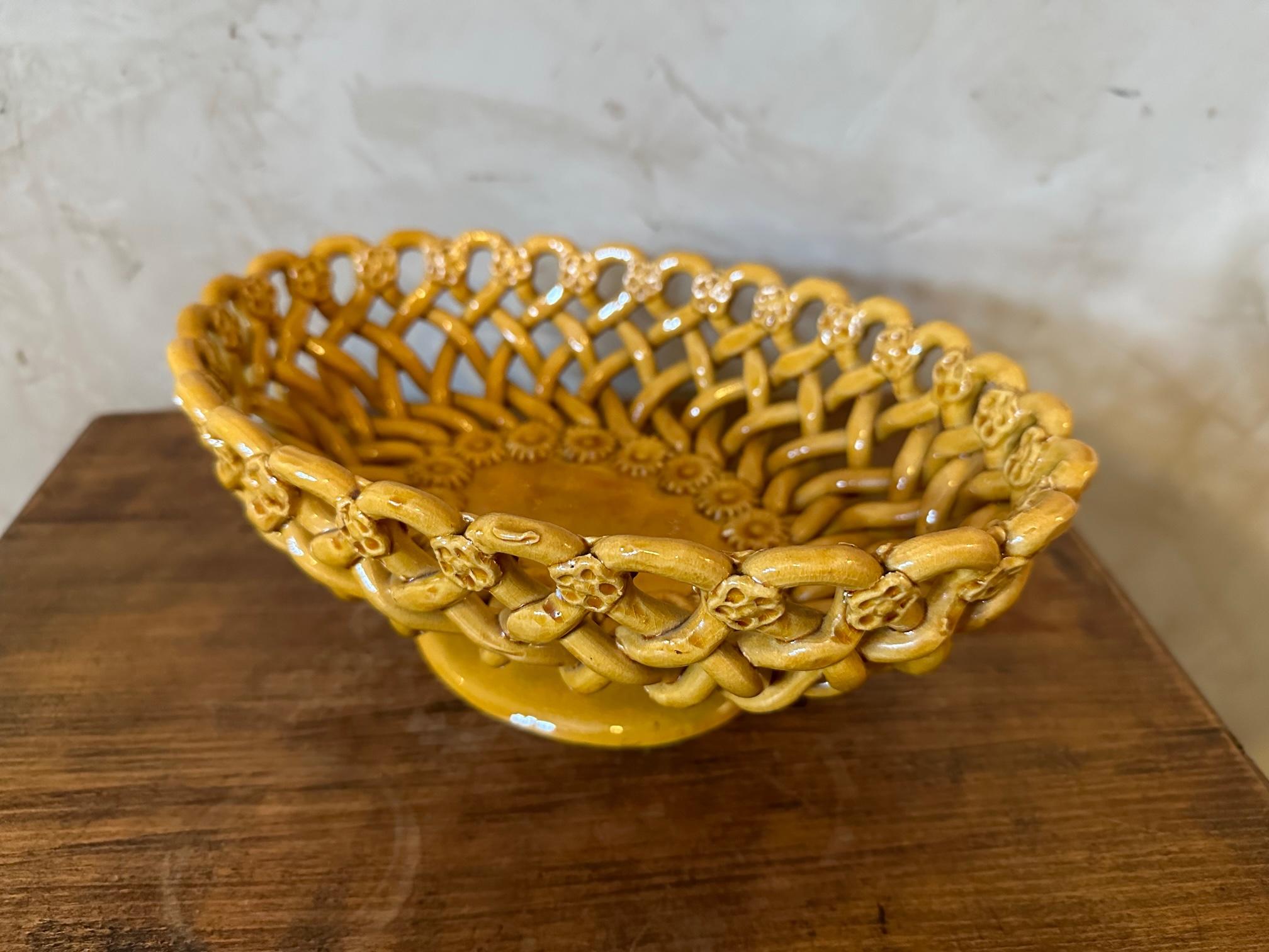 20th century French Pichon Ceramic Fruit Bowl, 1950s For Sale 4