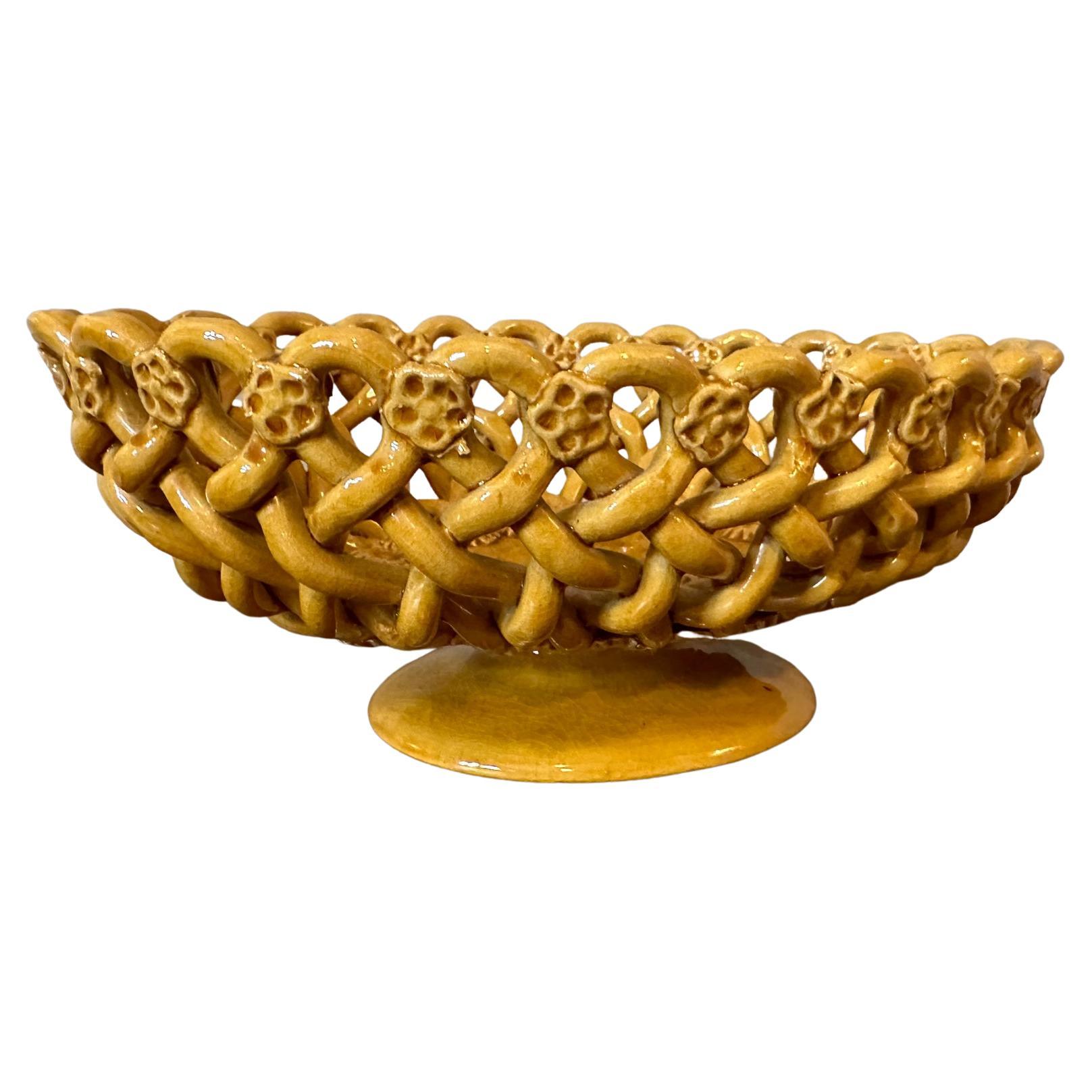 20th century French Pichon Ceramic Fruit Bowl, 1950s For Sale