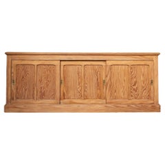 20th Century French Pitch Pine Sideboard with Sliding Doors