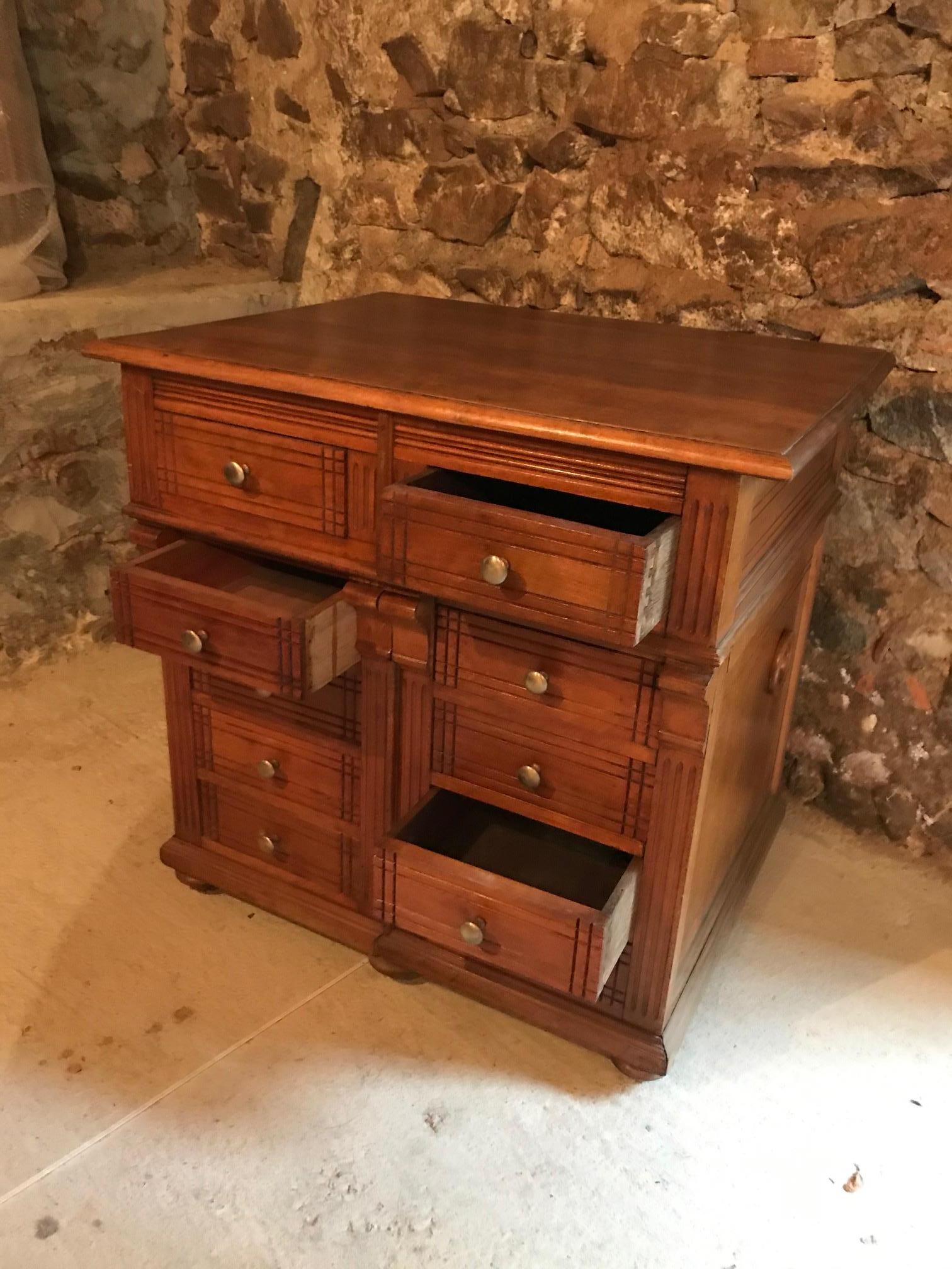 20th Century French Pitchpin Chest of Drawers, 1920s 2