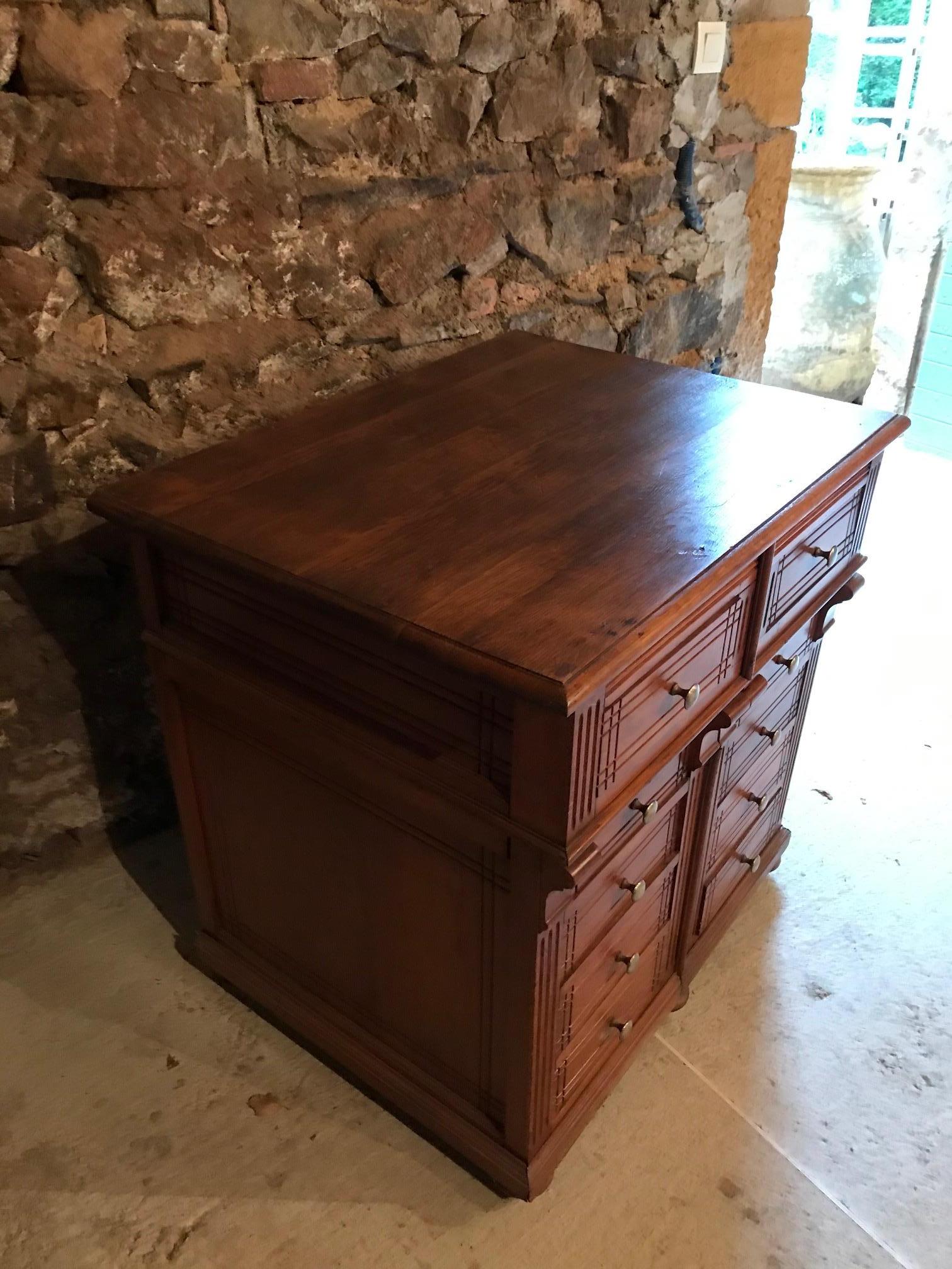 20th Century French Pitchpin Chest of Drawers, 1920s 4