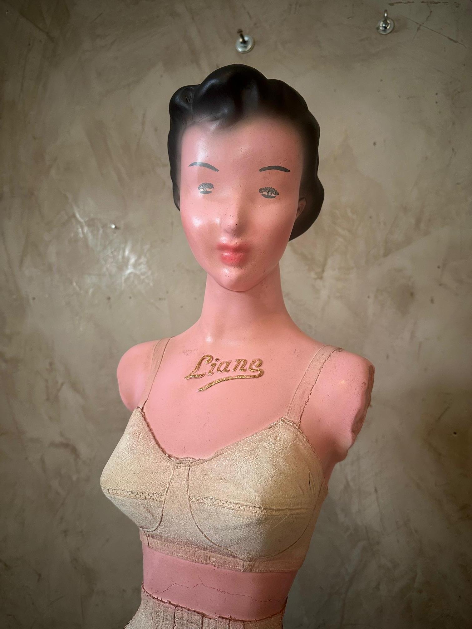 Mid-20th Century 20th century French Plaster Bust For Dior Advertisement, 1950s For Sale