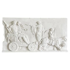 20th Century French Plaster Wall Relief of the God Dionysus & Princess Ariadne