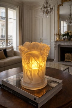 20th century French Plexiglass in the taste of Lalique Table Lamp, 1970s