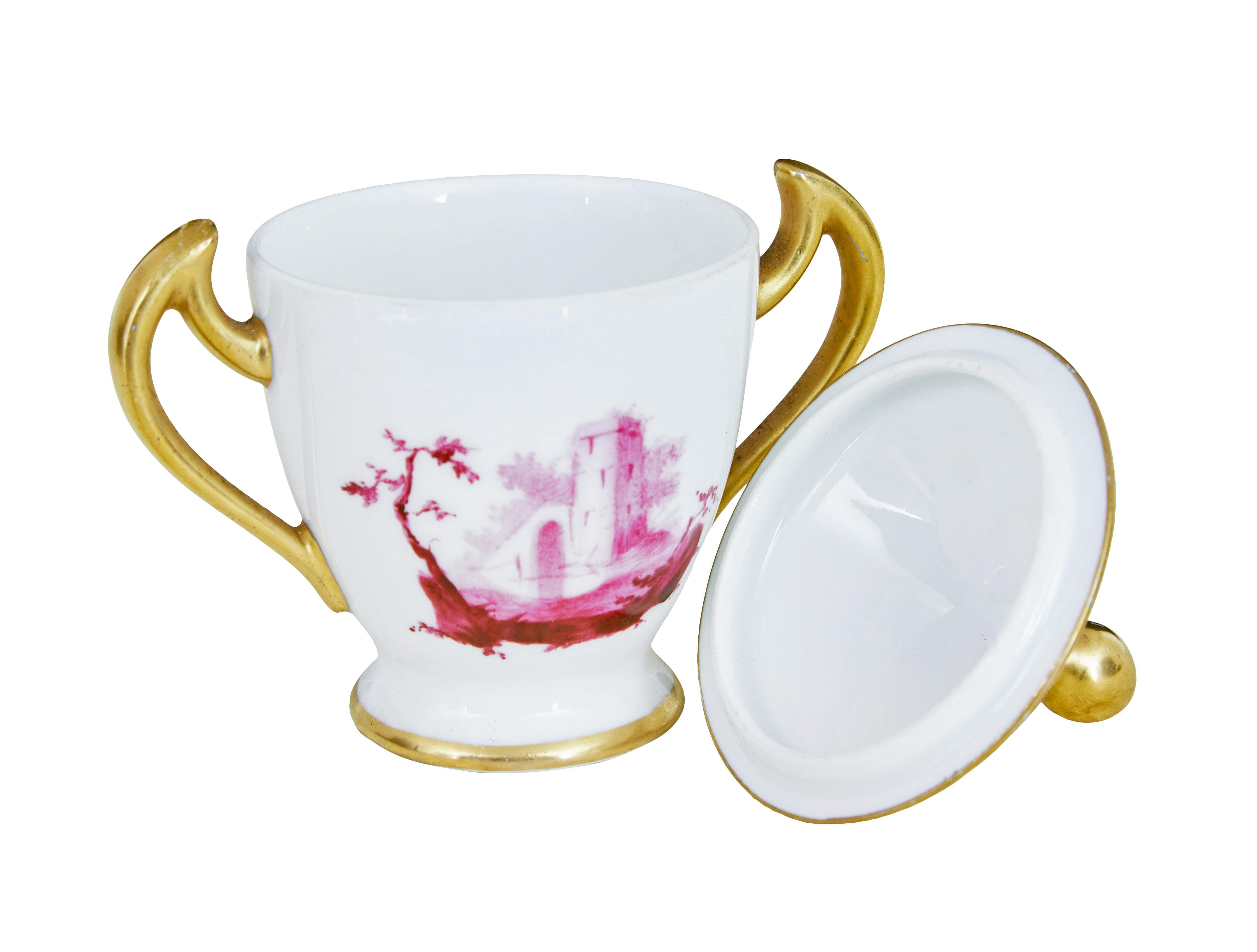20ième siècle Service à dessert de 7 pièces en porcelaine française du 20ème siècle en vente