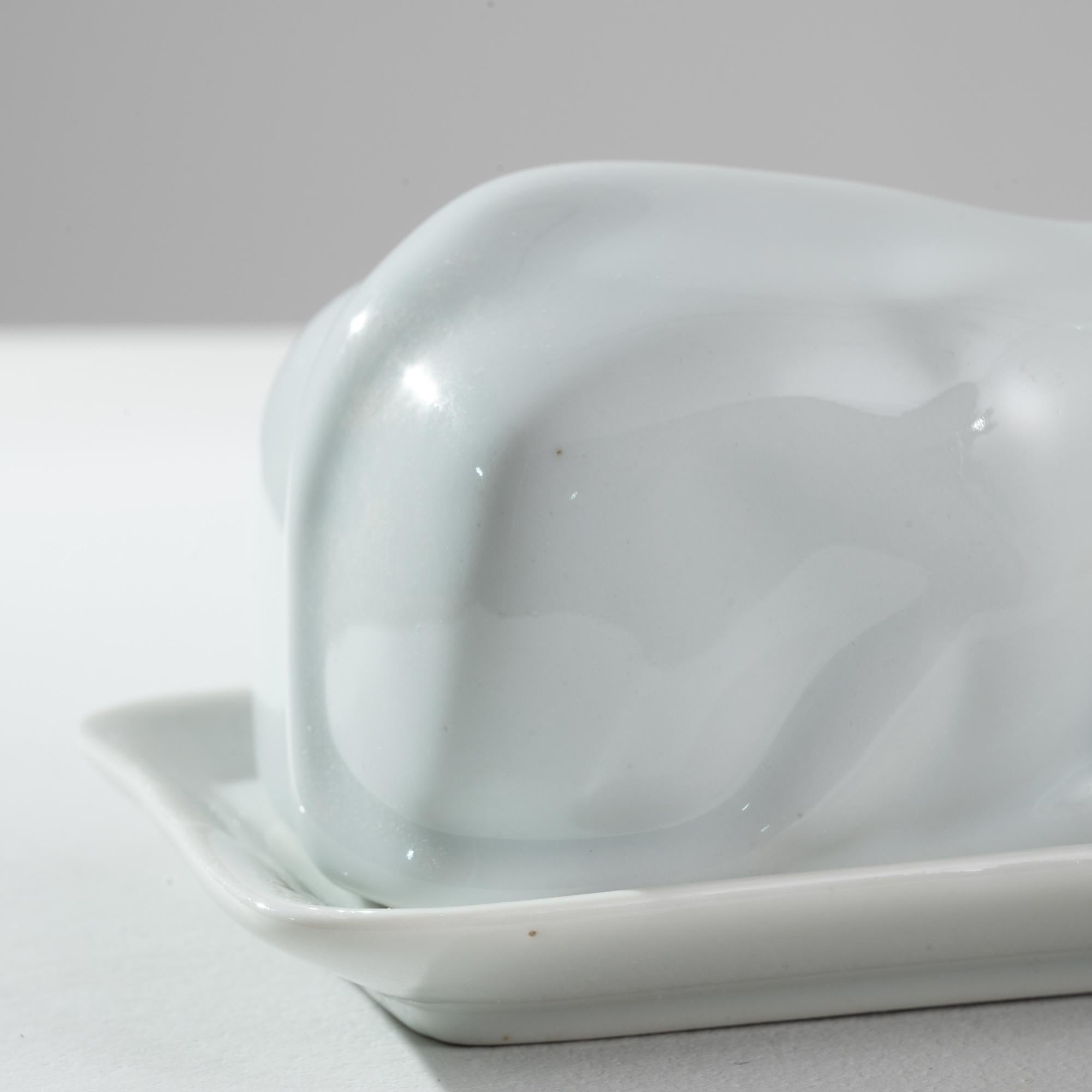 20th Century French Porcelain Butter Dish 4