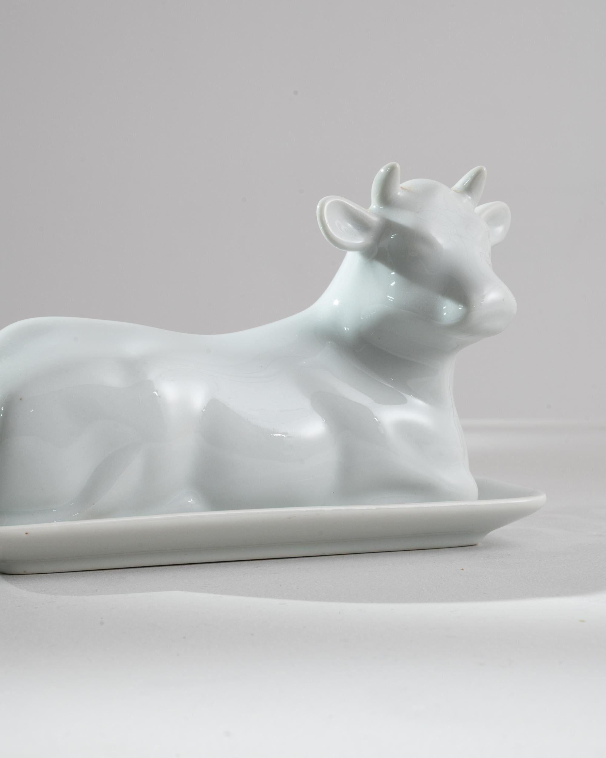 20th Century French Porcelain Butter Dish 1