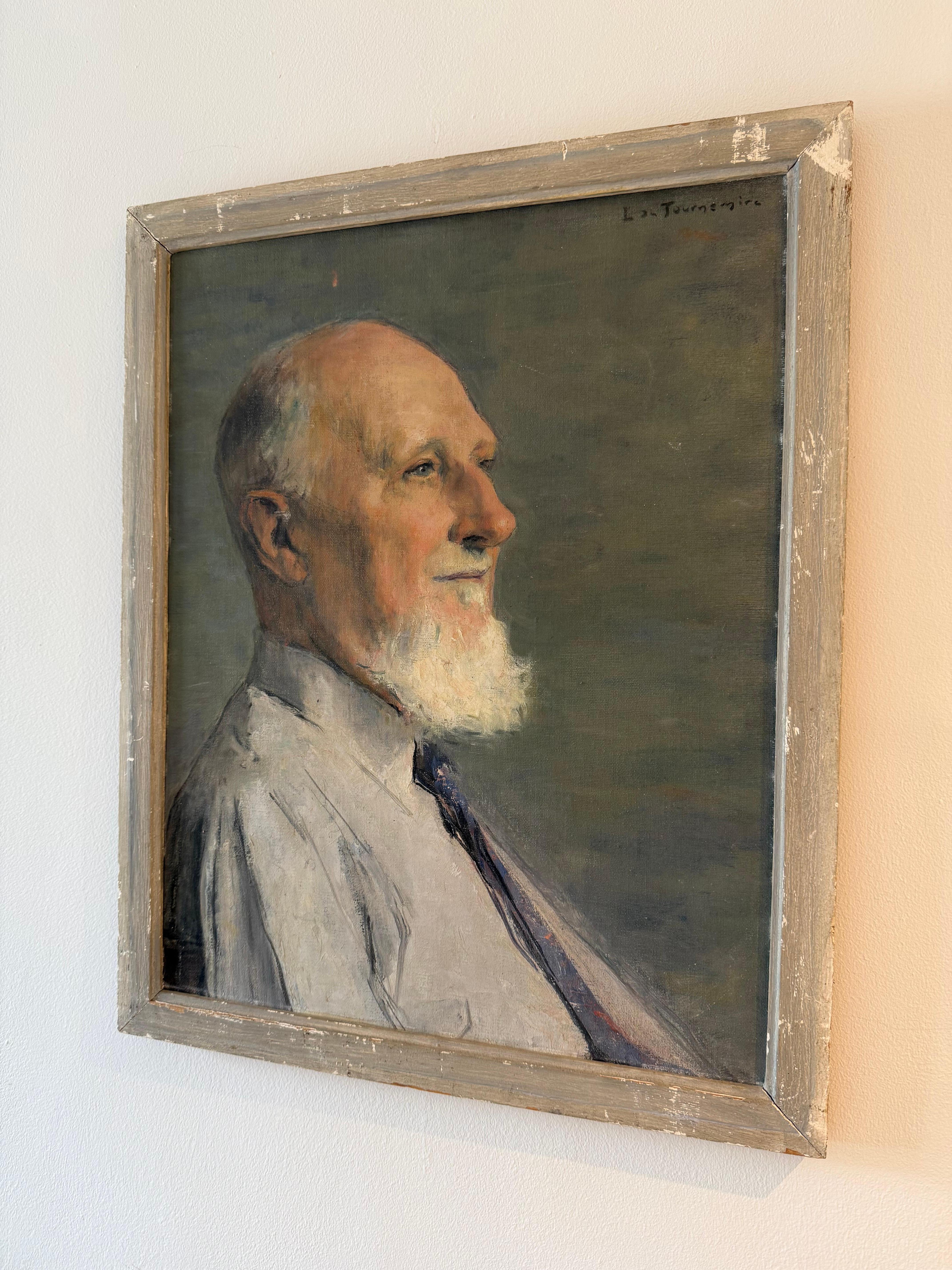 Peint à la main Tableau de portrait d'un gentleman français du 20e siècle en vente