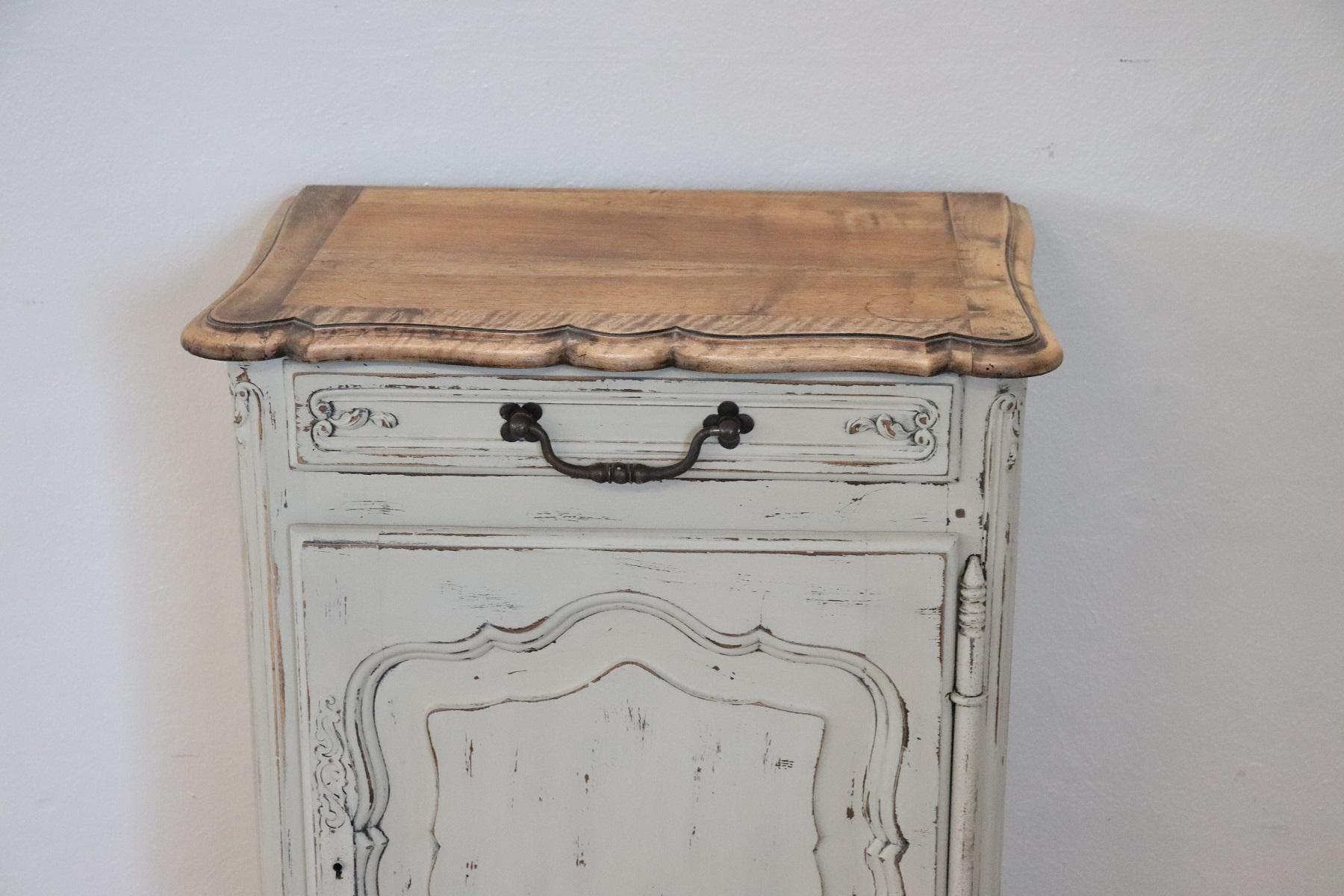 Italian 20th Century French Provencal Louis XV Style Painted Small Buffet or Nightstand