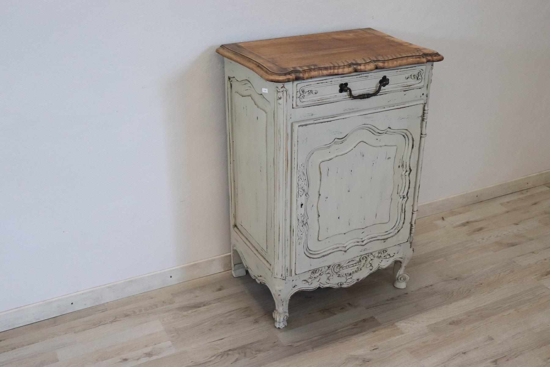 Mid-20th Century 20th Century French Provencal Louis XV Style Painted Small Buffet or Nightstand
