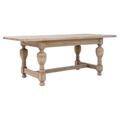 Console de style provincial français du XXe siècle en chêne naturel
