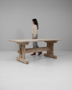 20th Century French Provincial Oak Dining Table with Carved Design