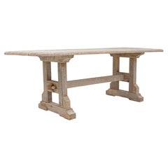 20th Century French Provincial Oak Dining Table with Mortise and Tenon