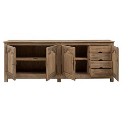 20th Century French Provincial Oak Four-Door Buffet