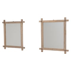 20th Century French Provincial Oak Wall Mirrors with Natural Finish